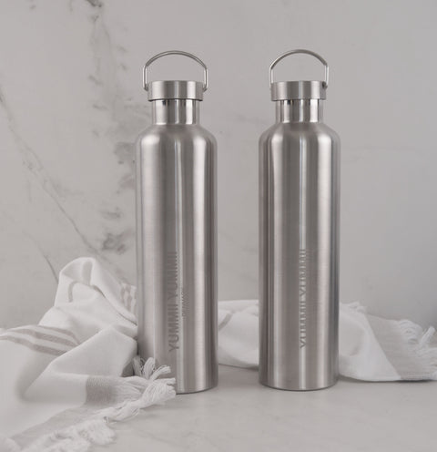 Termos flaske med sort bambus lokk - 1000 ml