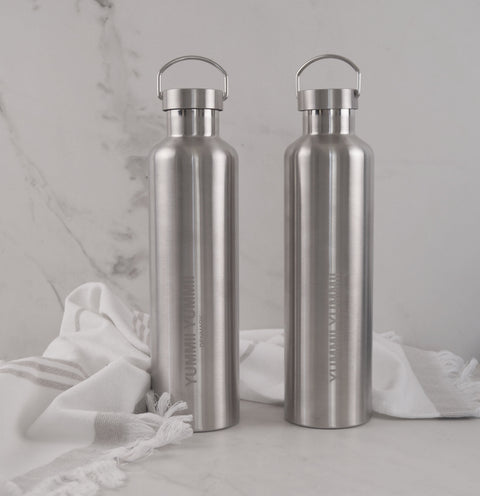 Termos flaske med sort bambus lokk - 1000 ml