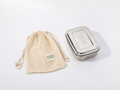 Bento Medium+ 3 madkasse med 3 rum i rustfrit stål - kemifri og mikroplastfri - Yummii Yummii