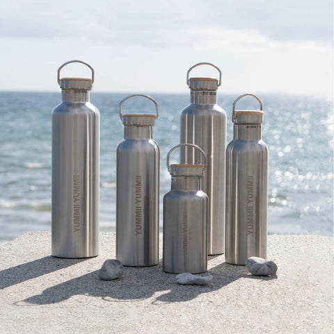 Yummii Yummii Termoflaske med bambus låg - 350 ml Thermo Bottles Stainless Steel 18/8
