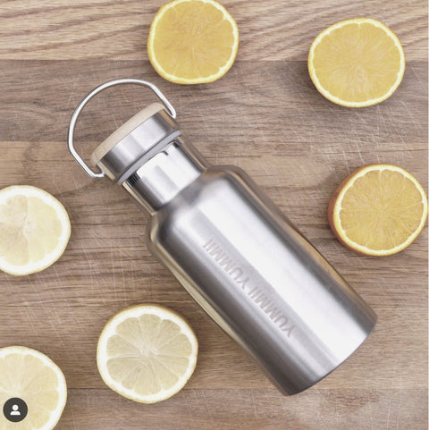 Yummii Yummii Termoflaske med bambus låg - 350 ml Thermo Bottles Stainless Steel 18/8