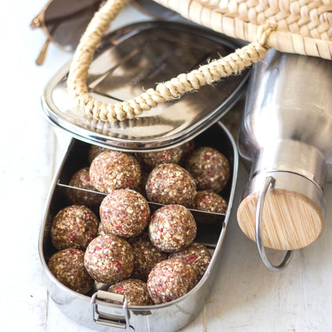 Yummii Yummii Termoflaske med bambus låg - 350 ml Thermo Bottles Stainless Steel 18/8