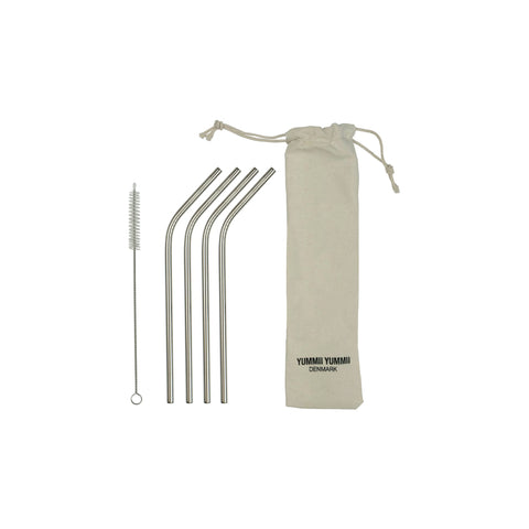 Yummii Yummii Stålsugerør 4-pak med knæk Reusable Straws Stainless Steel 18/8
