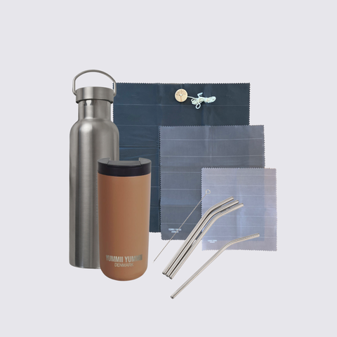 Julegavesett voksen 1 – Bivokspapir, termokopp, drikkeflaske & sugerør