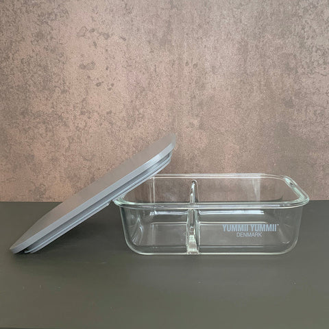 Yummii Yummii Glasbeholder Pinecone Large 2 - kemifri meal prep-glasbeholder med 2 rum, design: Pinecone
