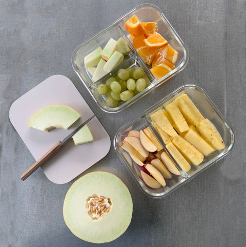 Yummii Yummii Glasbeholder Pinecone Large 3 - kemifri meal prep-glasbeholder med 3 rum, design: Pinecone