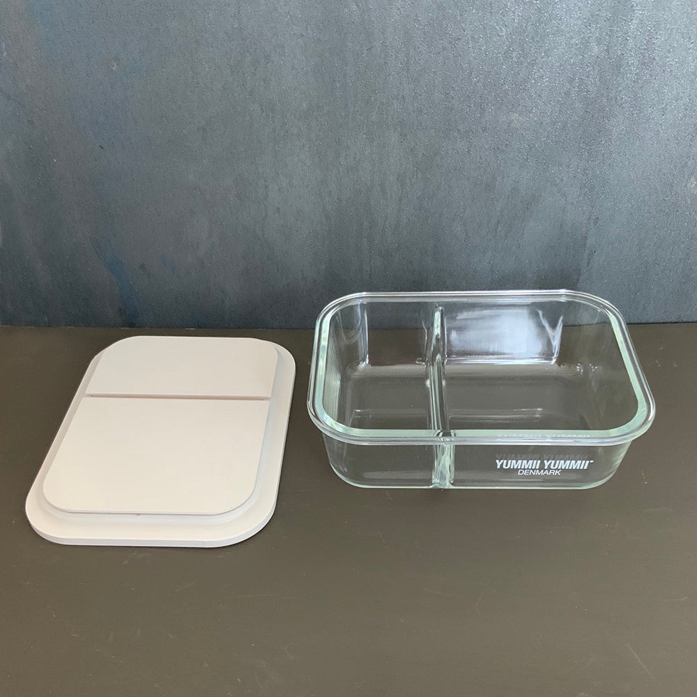 Yummii Yummii Glasbeholder Sea Shell Large 2 - kemifri meal prep-glasbeholder med 2 rum, design: Sea Shell