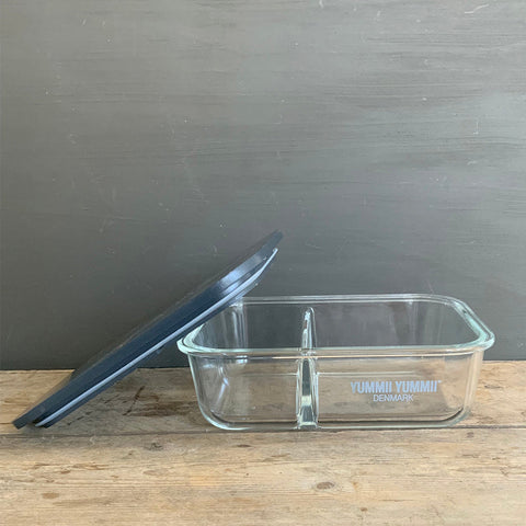 Yummii Yummii Glasbeholder Stone Large 2 - kemifri meal prep-glasbeholder med 2 rum, design: Stone