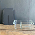 Yummii Yummii Glasbeholder Stone Large 3 - kemifri meal prep-glasbeholder med 3 rum, design: Stone