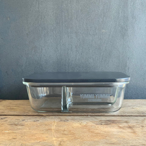 Yummii Yummii Glasbeholder Stone Large 3 - kemifri meal prep-glasbeholder med 3 rum, design: Stone