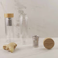 Termoflaske med teinfuser i borosilikat glas - kemifri glasflaske - Yummii Yummii