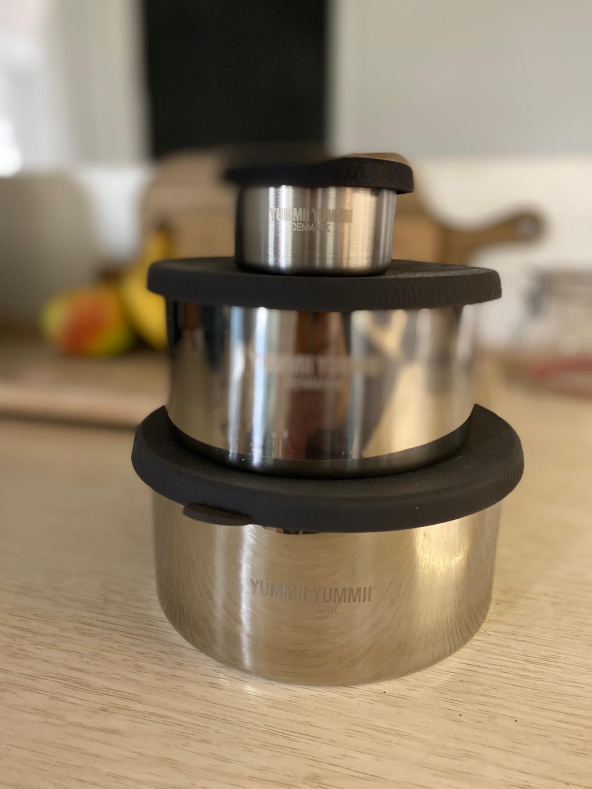 Yummii Yummii Bento Round Pakke - sett med 3 runde matbokser i rustfritt stål